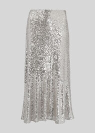 Suki Sequin Skirt Silver