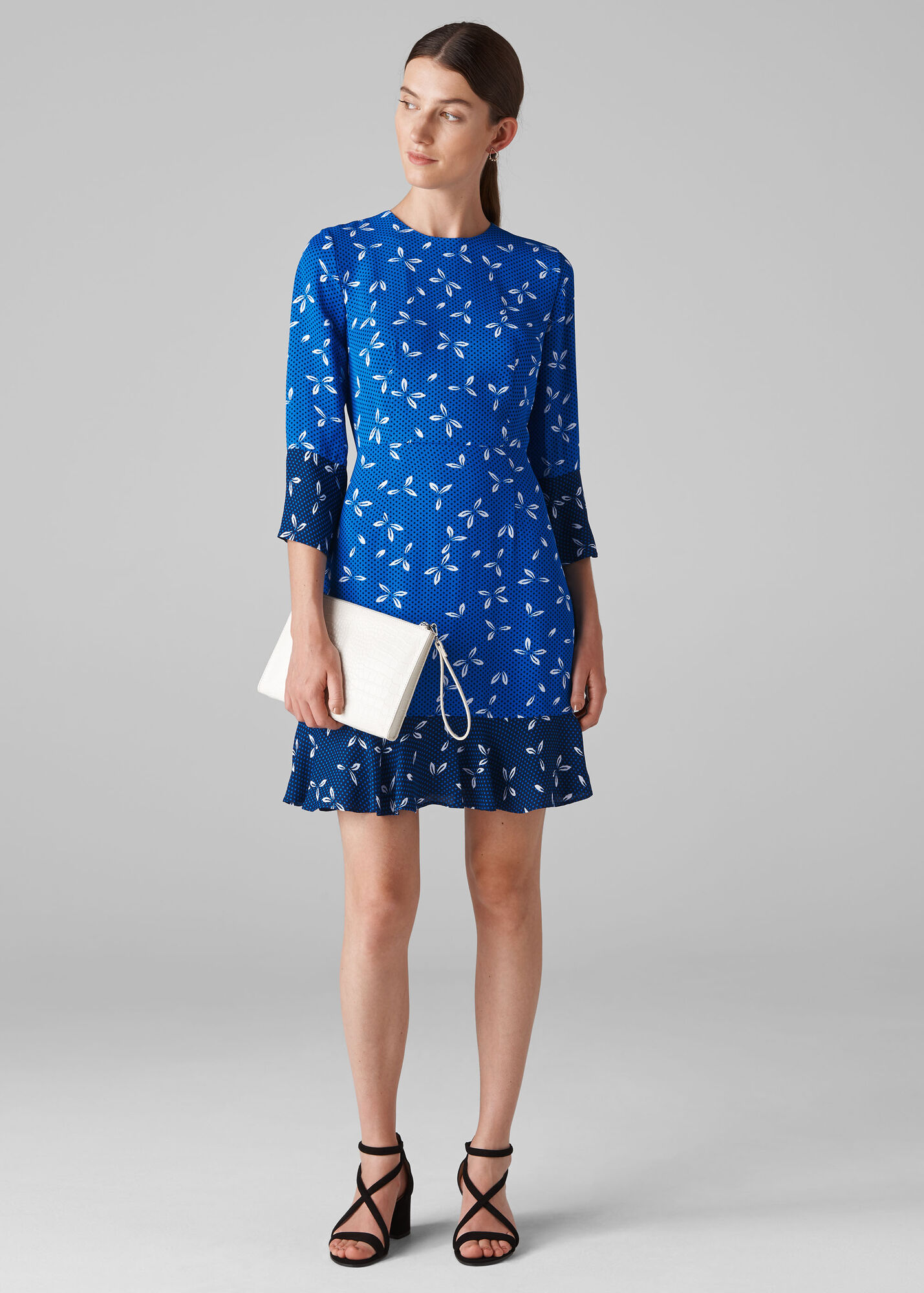 Blue/Multi Polly Spot Print Dress WHISTLES