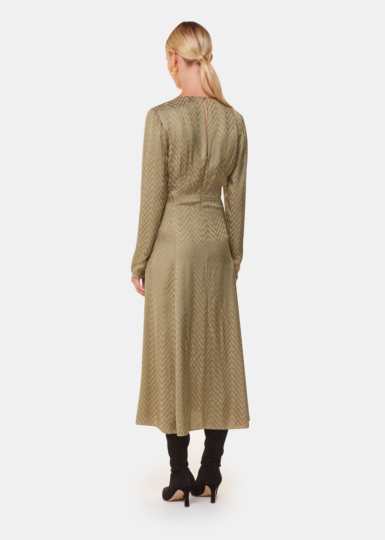 Jacquard Zig Zag Print Dress