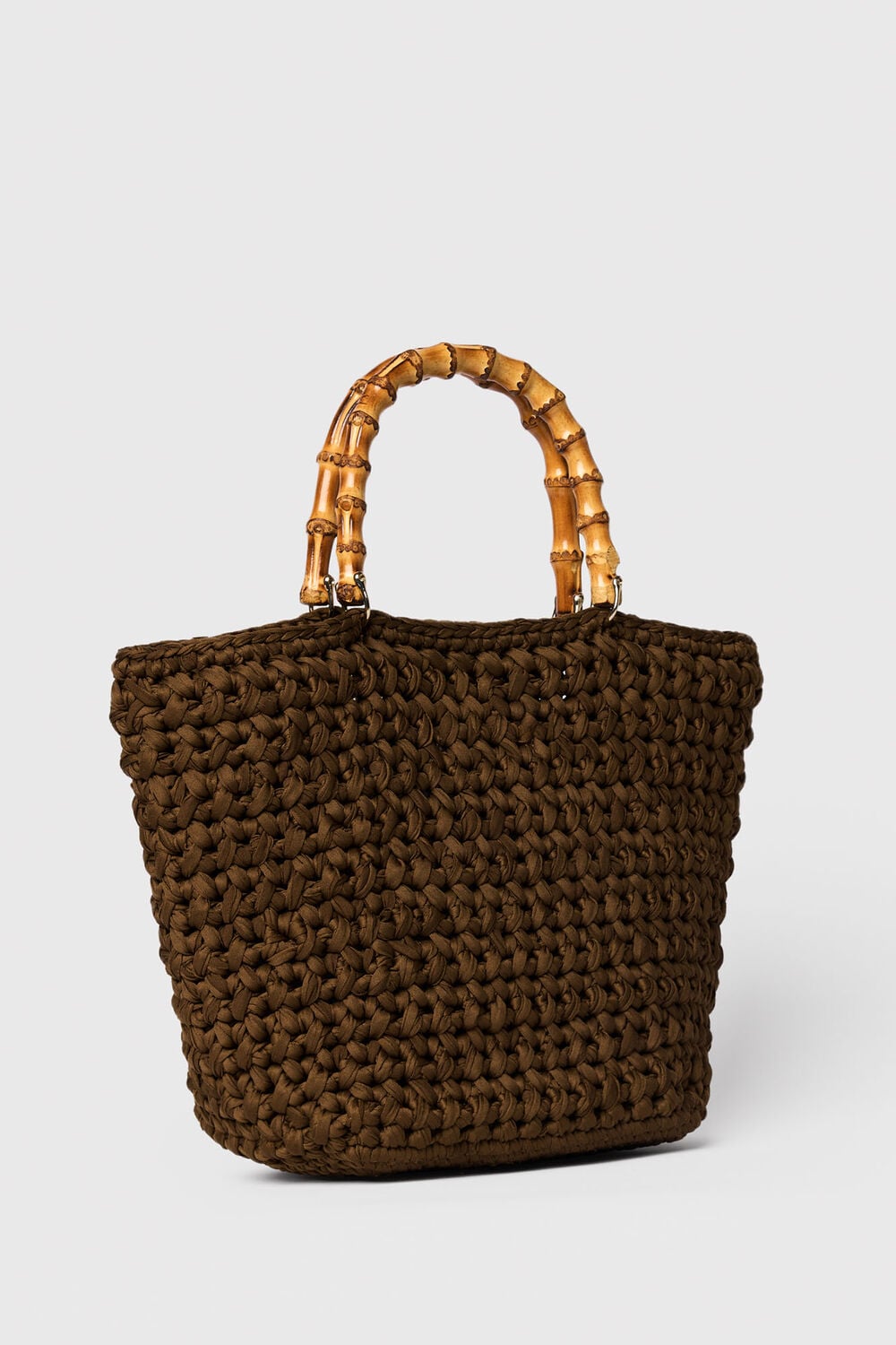 Bamboo Handle Crochet Bag