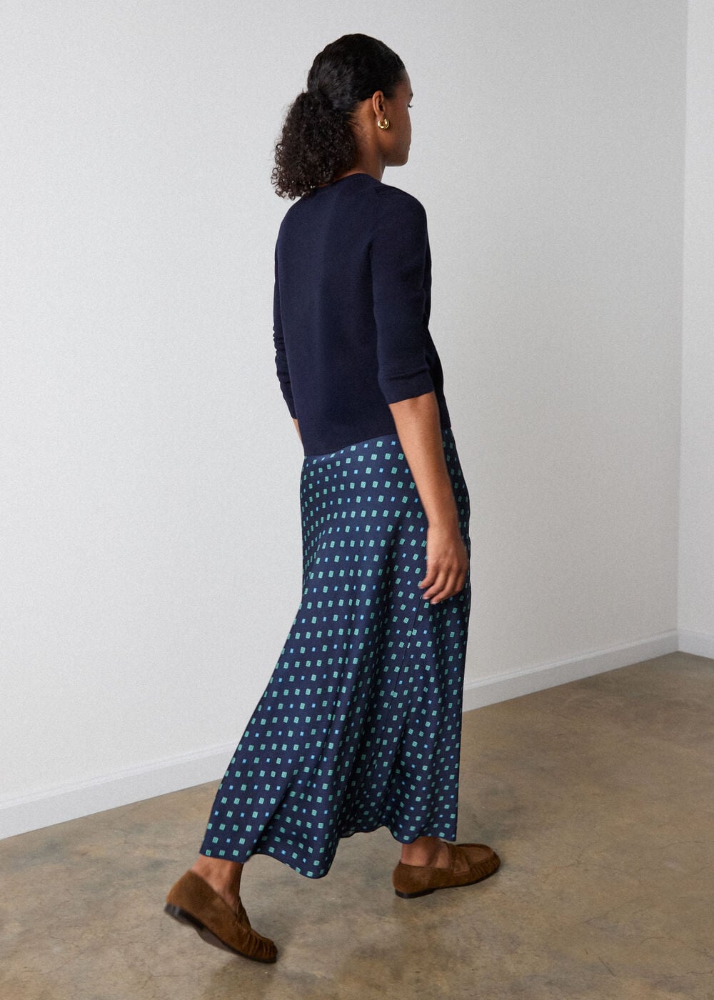 Diamond Geo Twist Midi Skirt