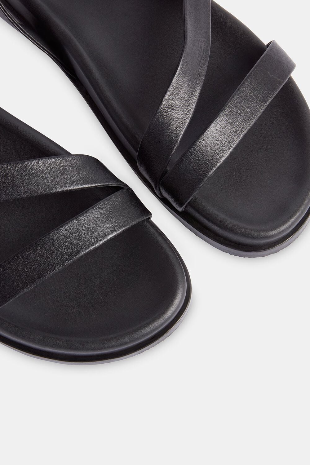 Black Gaia Asymmetric Strappy Sandal