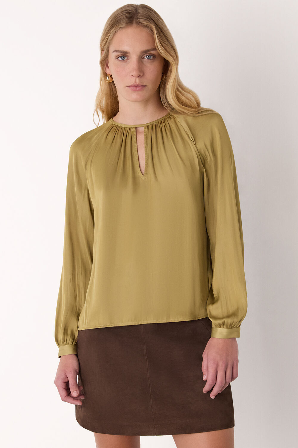 Gathered Satin Blouse