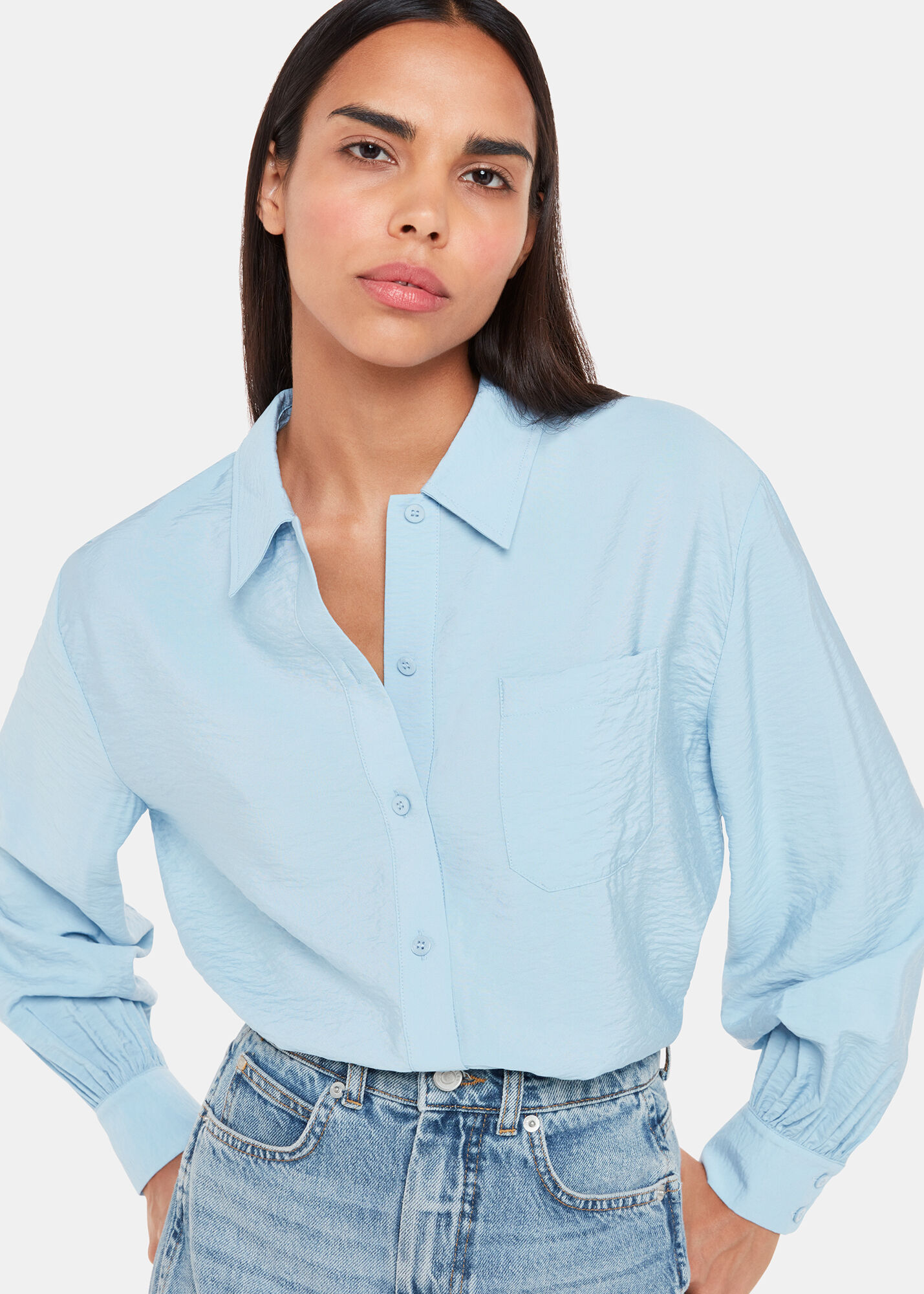 Pale Blue Nicky Relaxed Shirt | WHISTLES