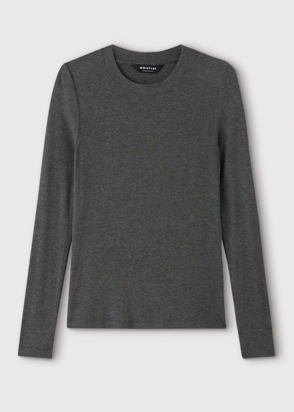 Dark Grey Essential Ribbed Crew
