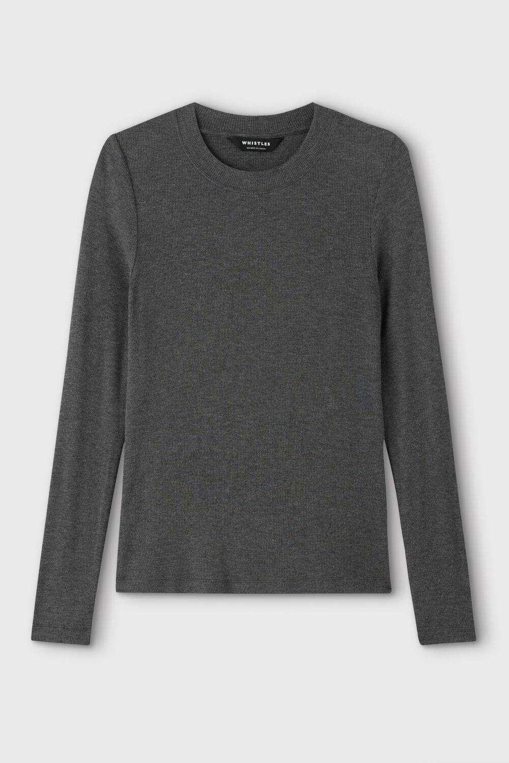 Dark Grey Essential Ribbed Crew