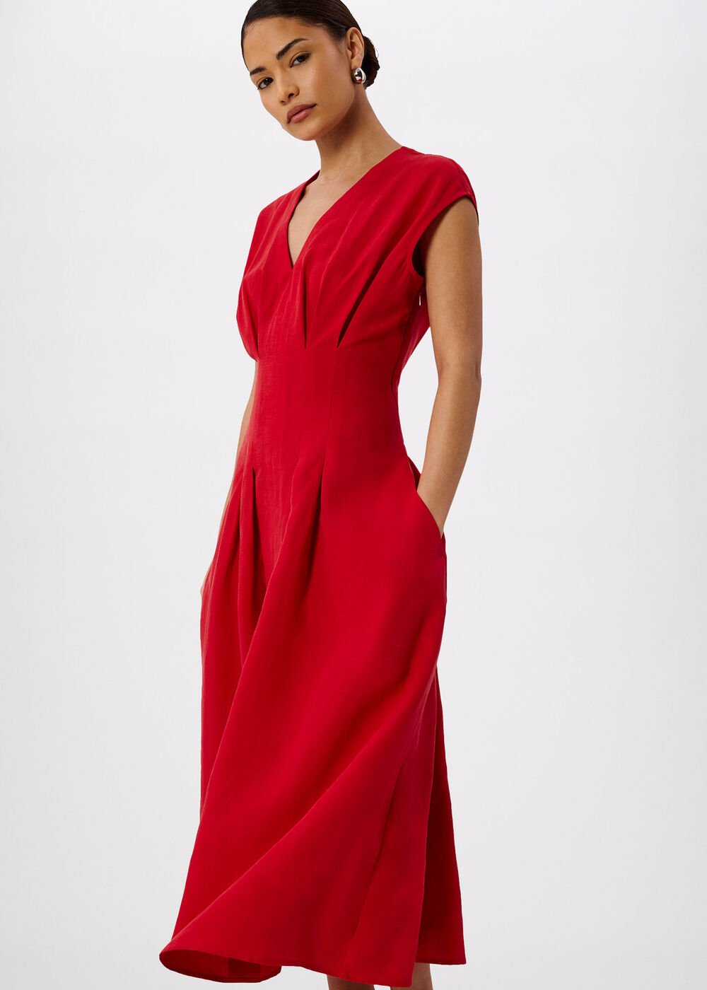 Petite Panel Linen Blend Dress