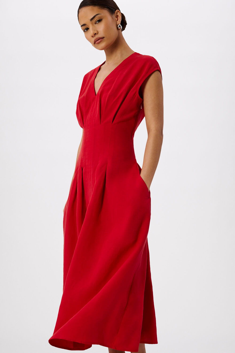 Petite Panel Linen Blend Dress