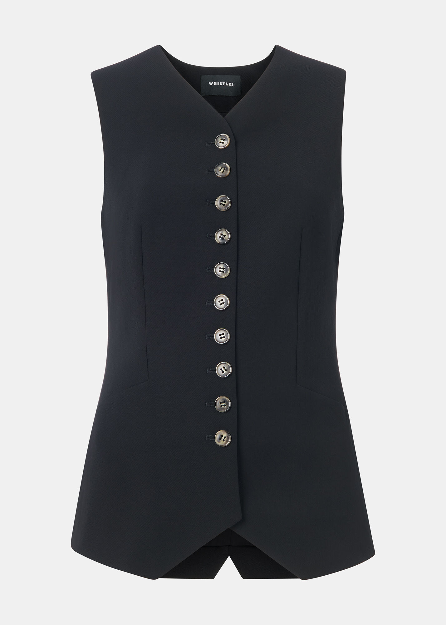 Women's Black V-Neck Waistcoat | Whistles US |