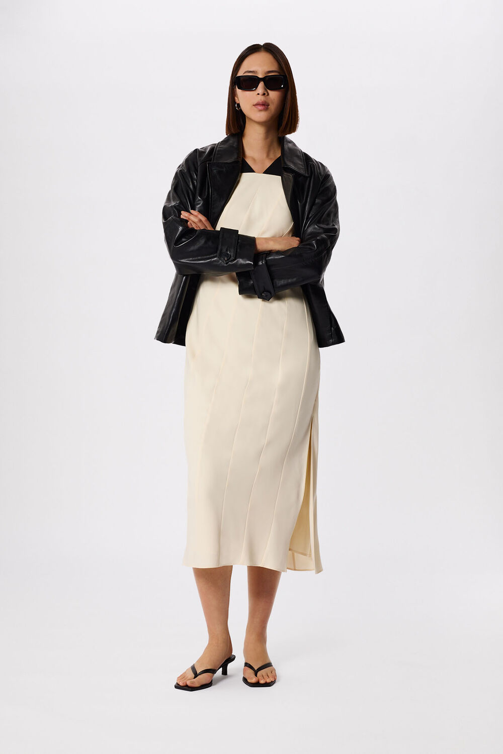 Buckle Detail Midi Dress