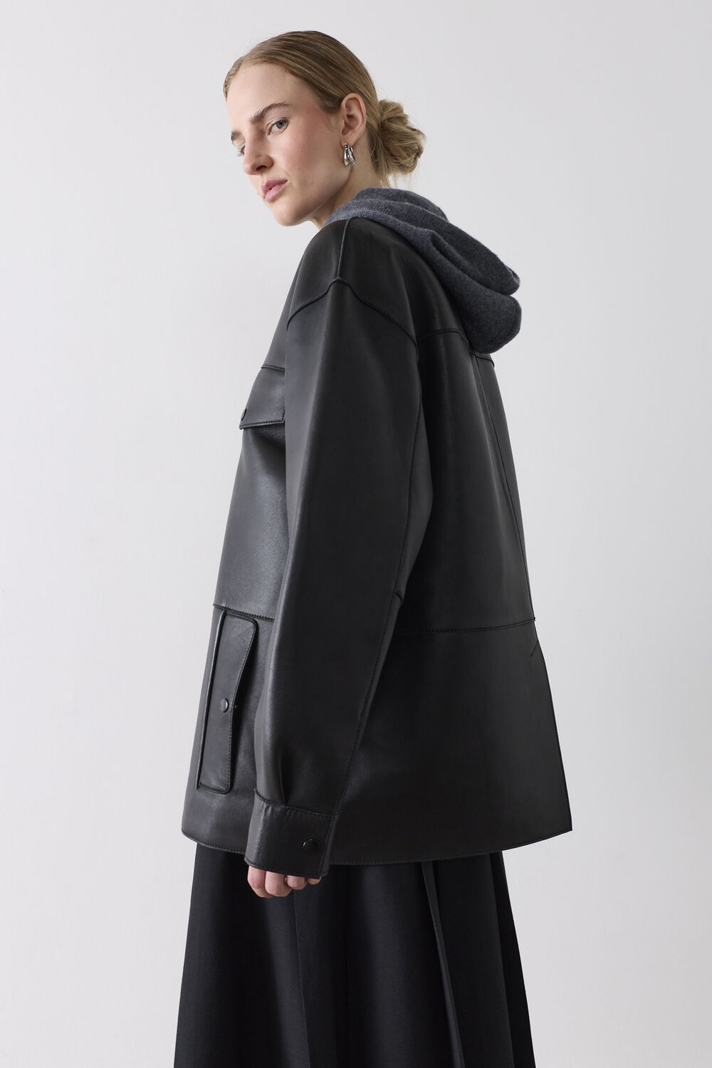 Black Clean Bonded Leather Jacket
