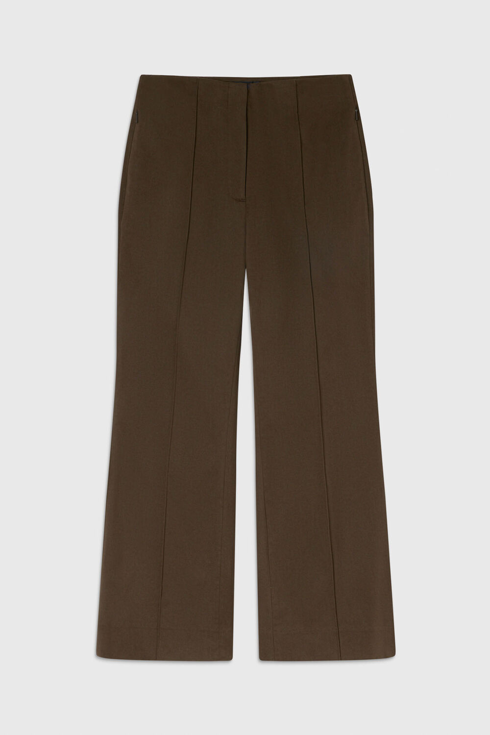 Khaki Pintuck Kickflare Trouser
