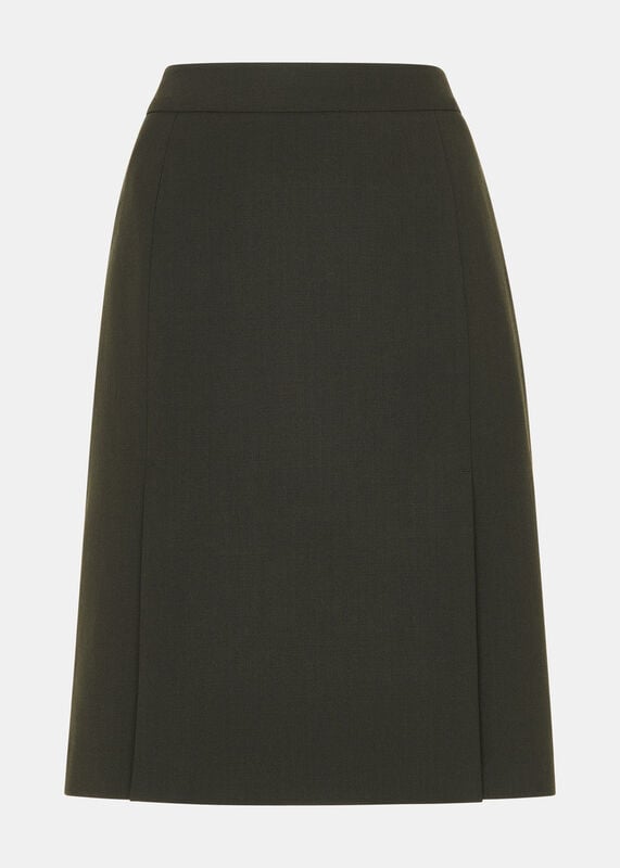 Dark Green Natalie Wool Blend Skirt