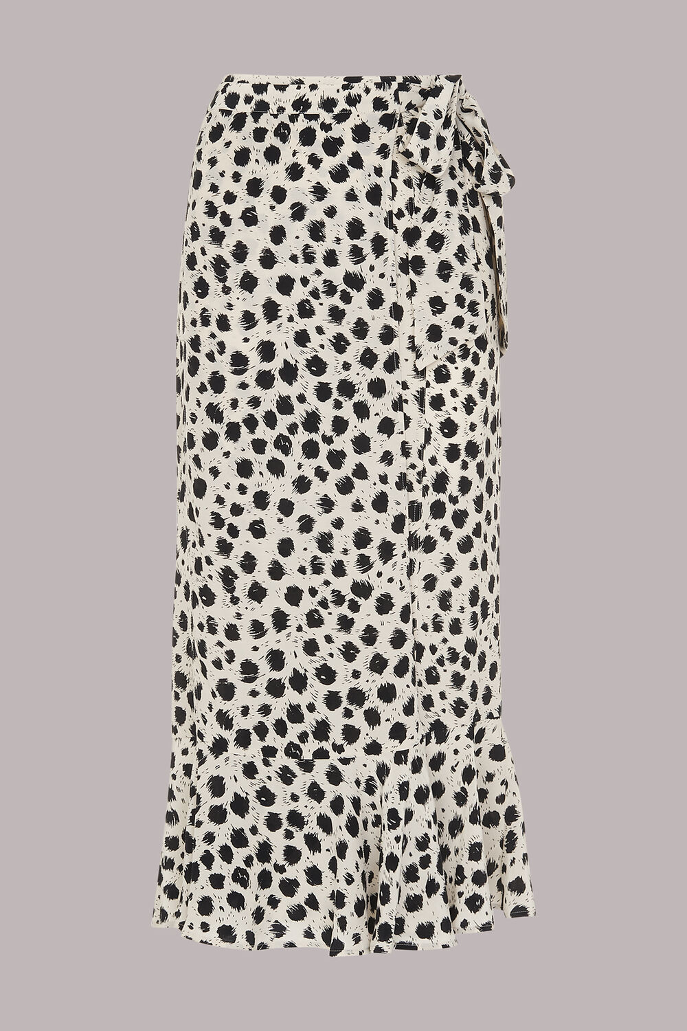 Black Brushed Dalmatian Wrap Skirt
