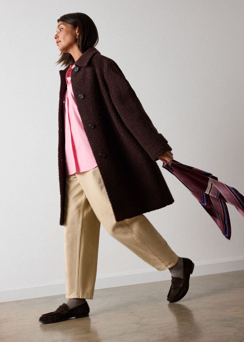 Petite Boucle Wool Car Coat