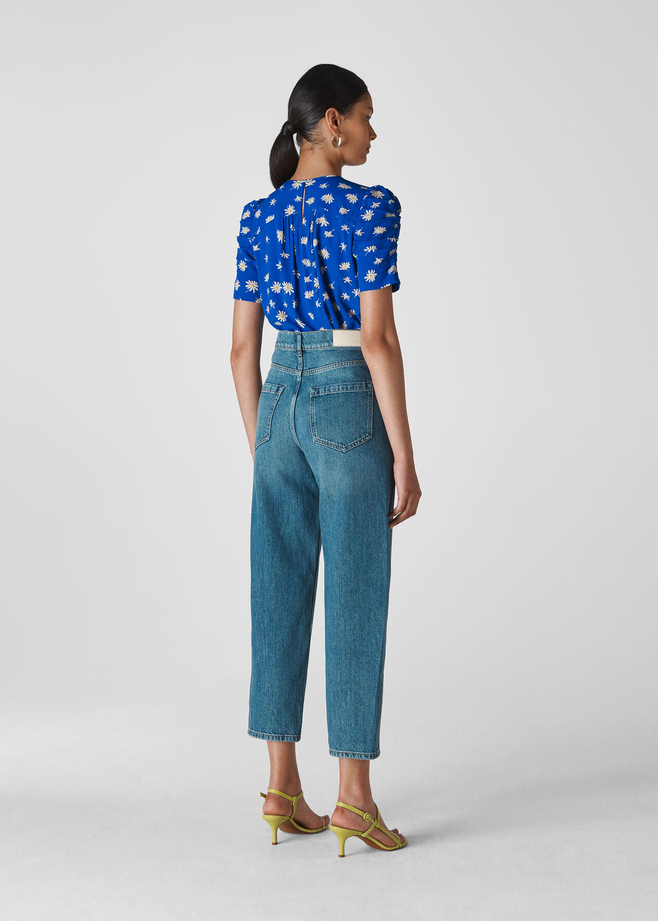 Blue/Multi Scattered Daisy Print Shell Top | WHISTLES