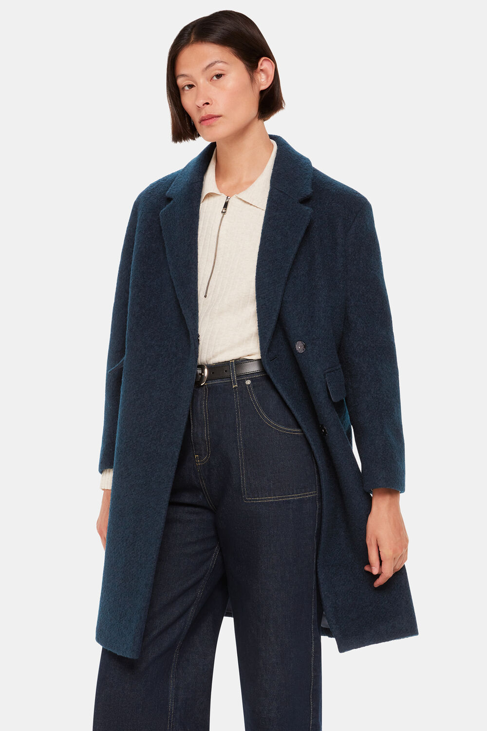 Teal Fran Boucle Coat