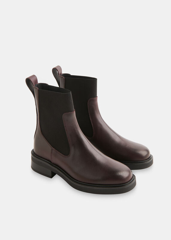 Burgundy Elasticated Chelsea Boot
