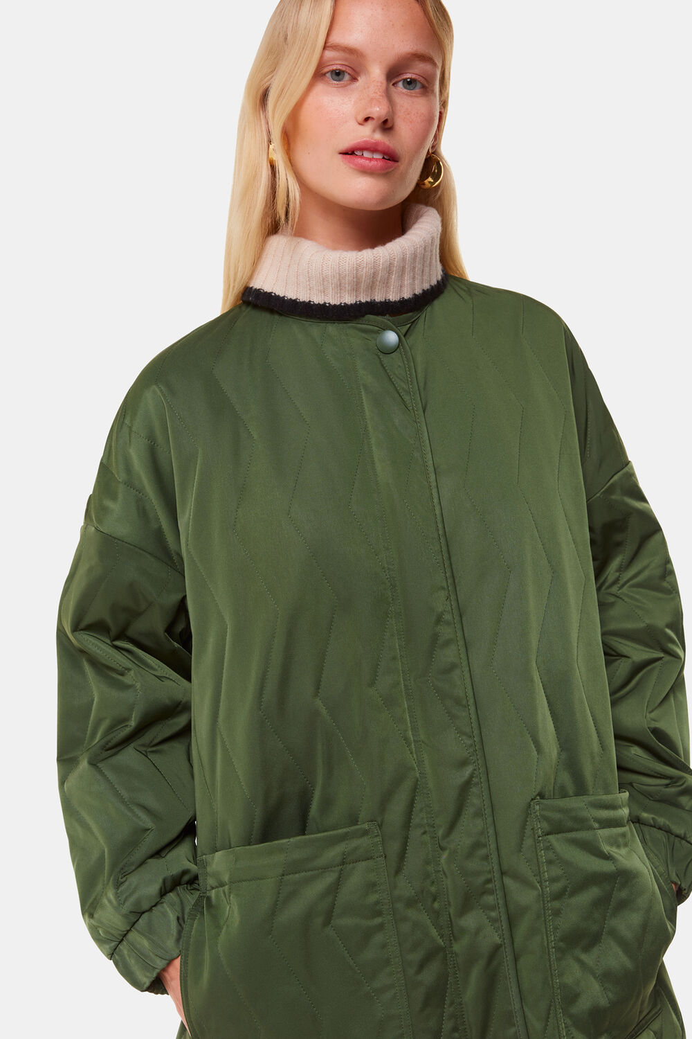 Khaki Esther Quilted Coat