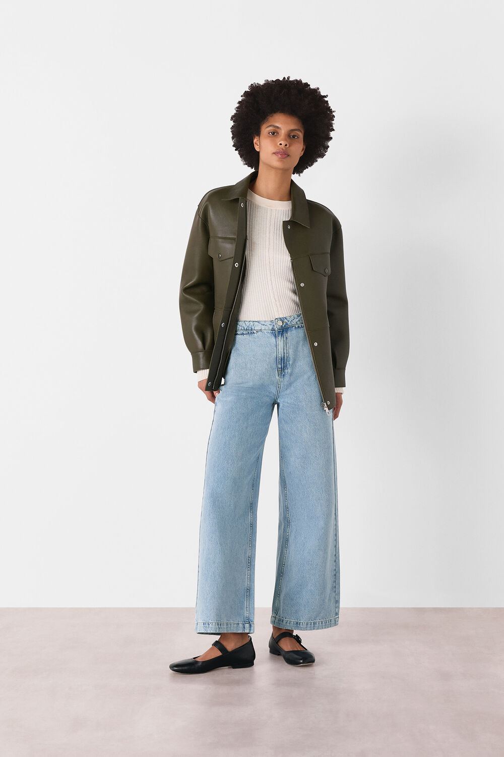 Light Wash Authentic Ankle Wide Leg Jean