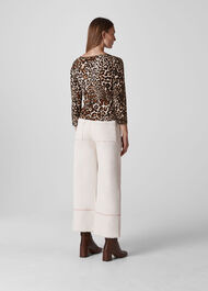 Leopard Print Wrap Tie Top Multicolour