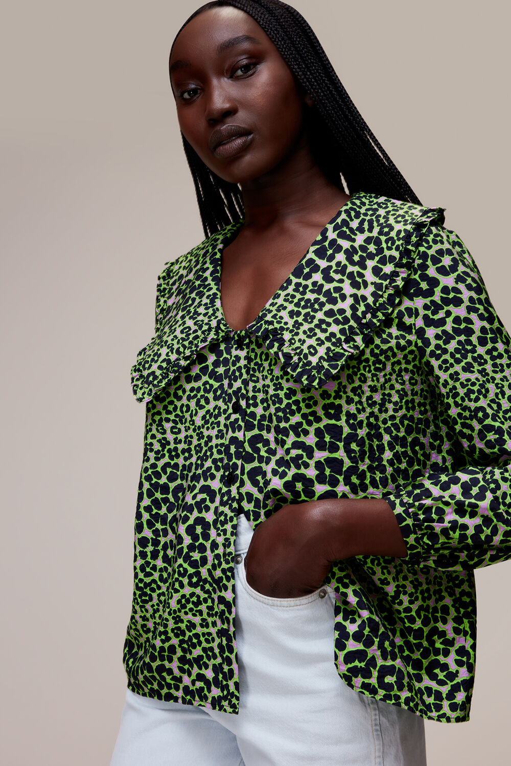 Fluro Animal Collar Top