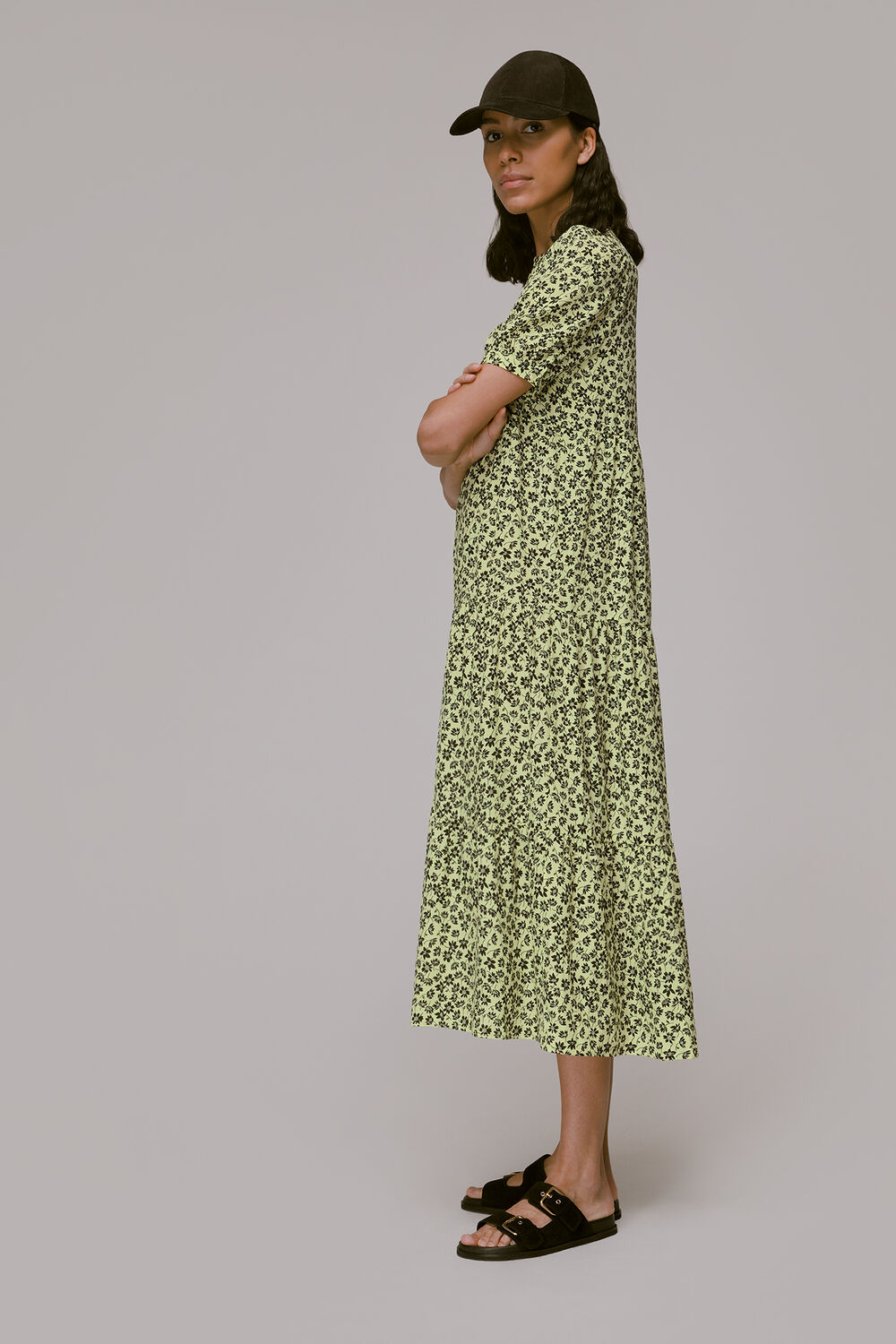 Buttercup Floral Trapeze Dress