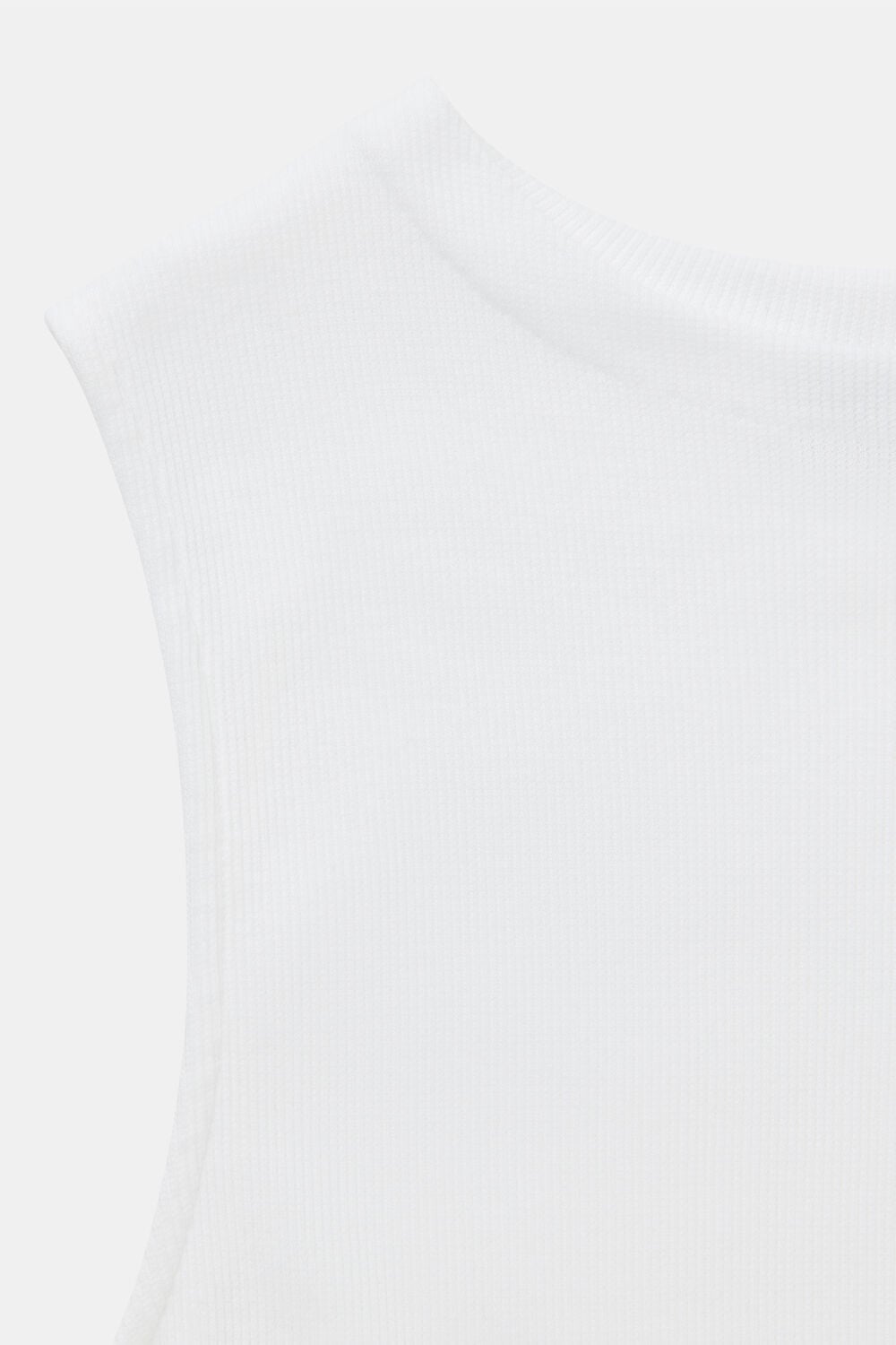 High Neck Rib Detail Tee