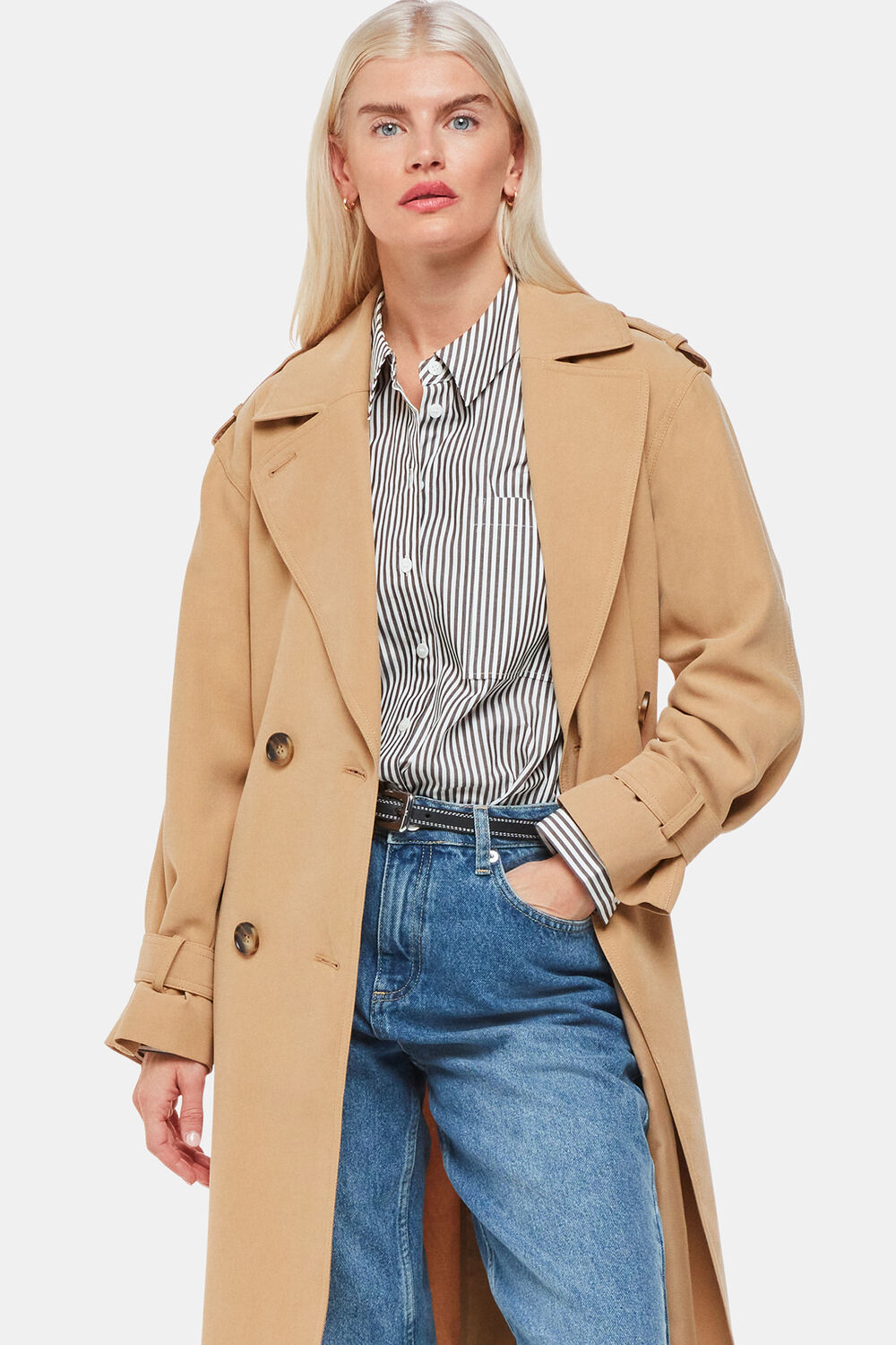 Petite Stripe Relaxed Fit Shirt