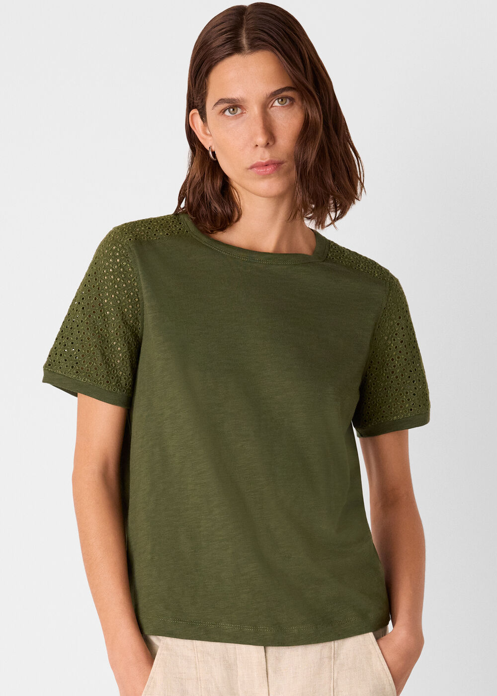 Broderie Sleeve Detail Tee