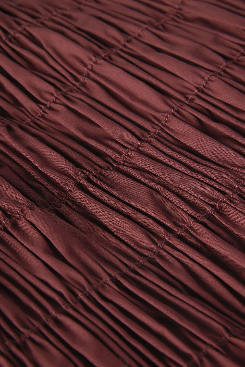 Plum Cotton Ruched Bodice Dress