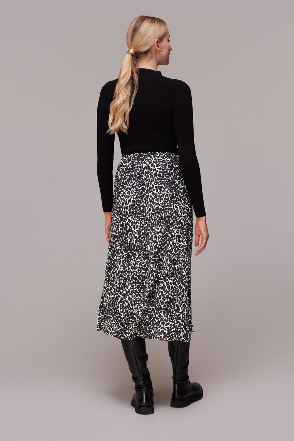 Shadow Leopard Bias Cut Skirt
