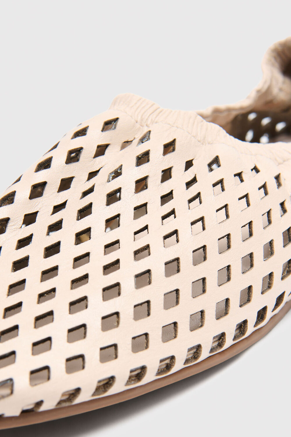 Ivory Lasercut Ballet Pump