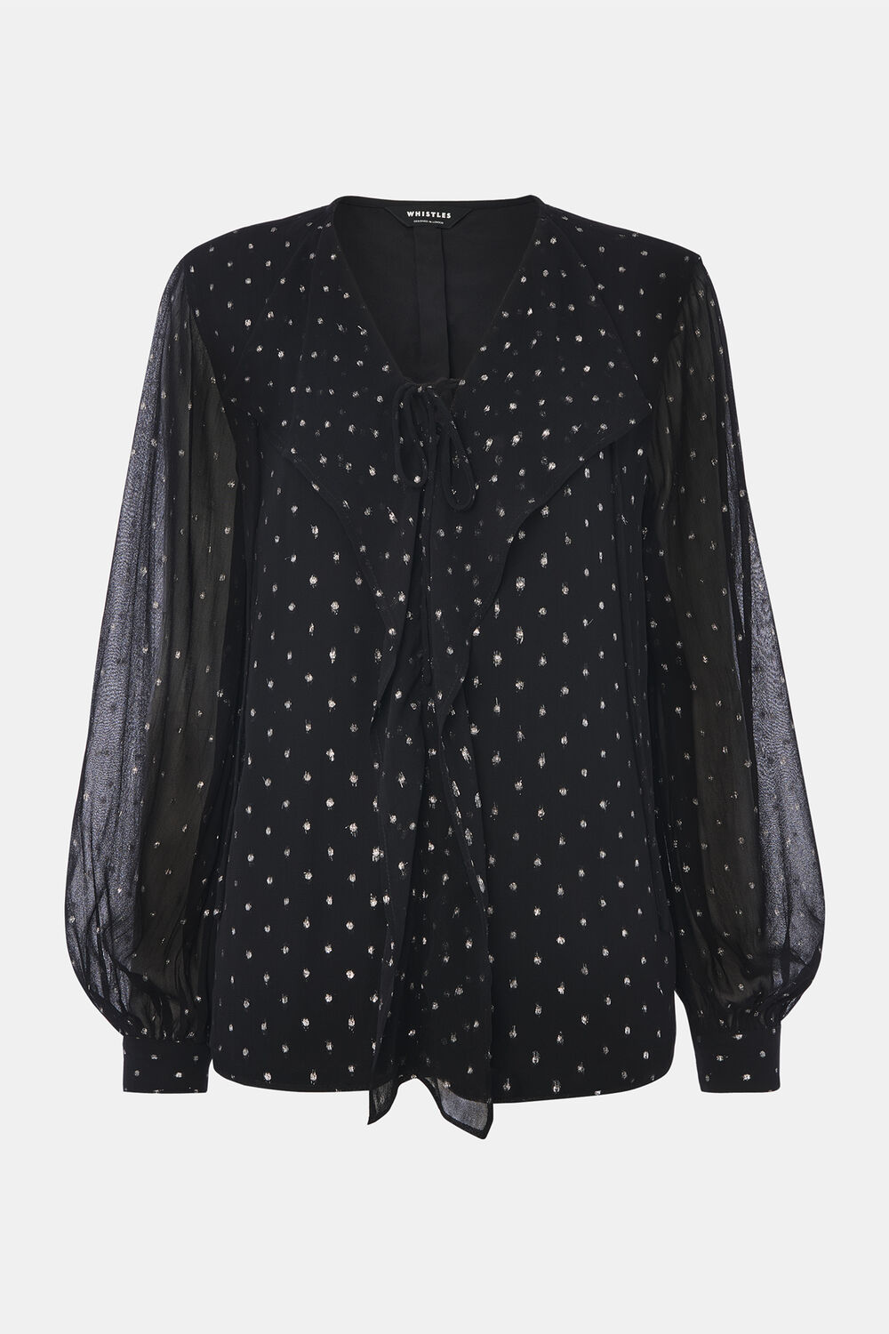 Metallic Dobby Frill Blouse