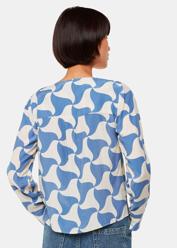 Blue Spun Triangle Blouse