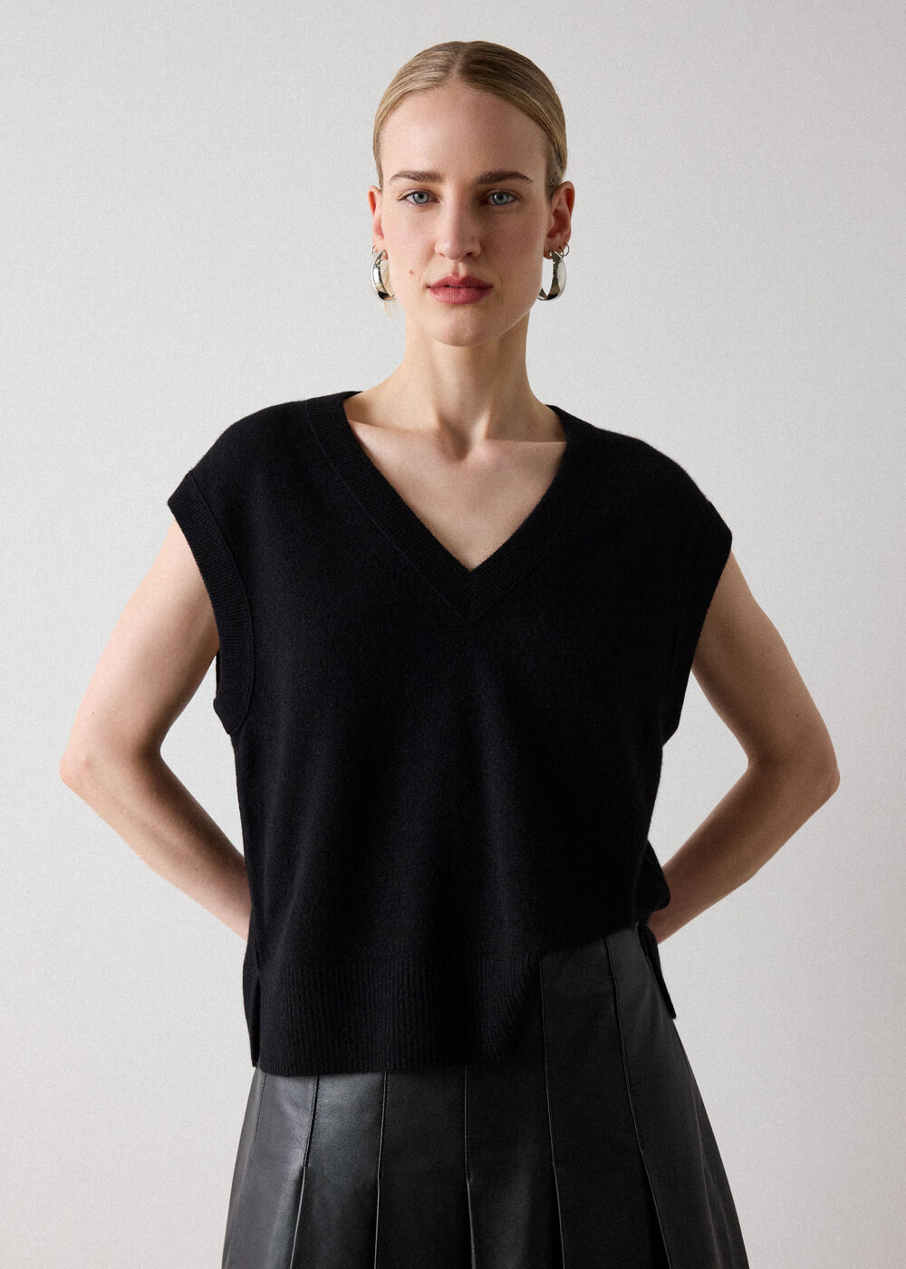 Cashmere V Neck Tank