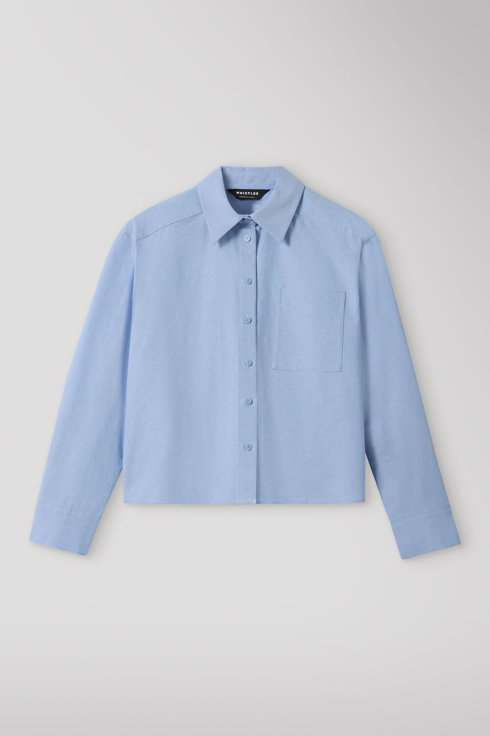 Pale Blue Boxy Oxford Cotton Shirt