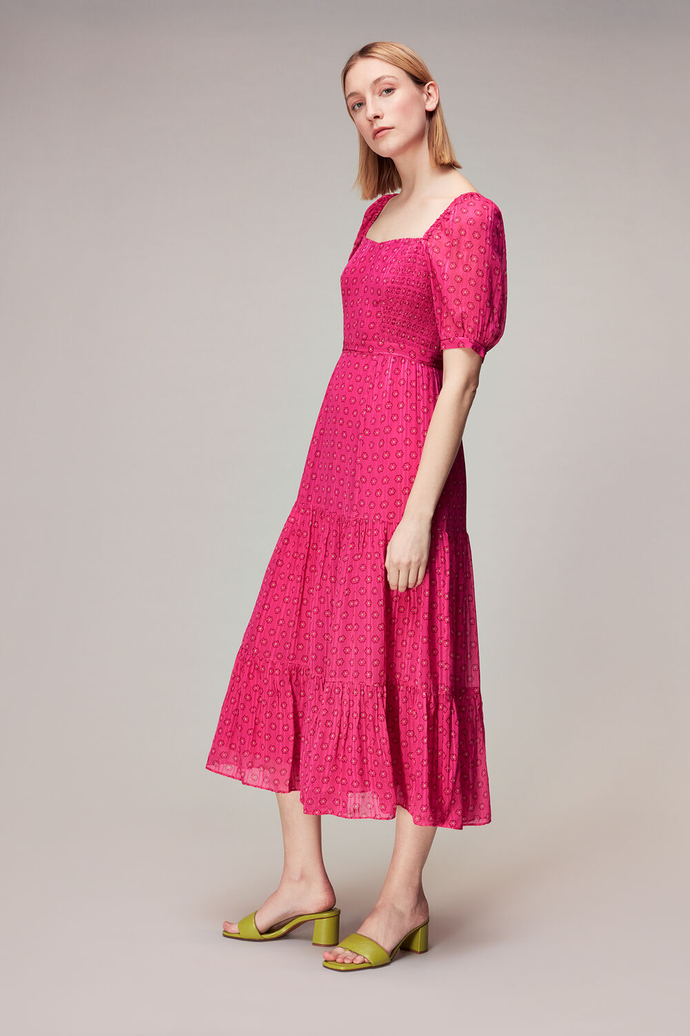 Pink Amie Flower Charm Print Dress