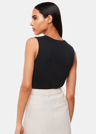 High Neck Rib Detail Tee