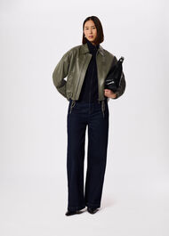 Frida Leather Bomber Jacket