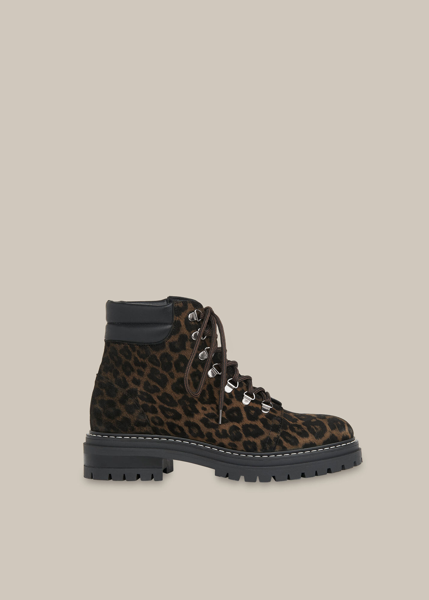Amber Leopard Lace Up Boot WHISTLES