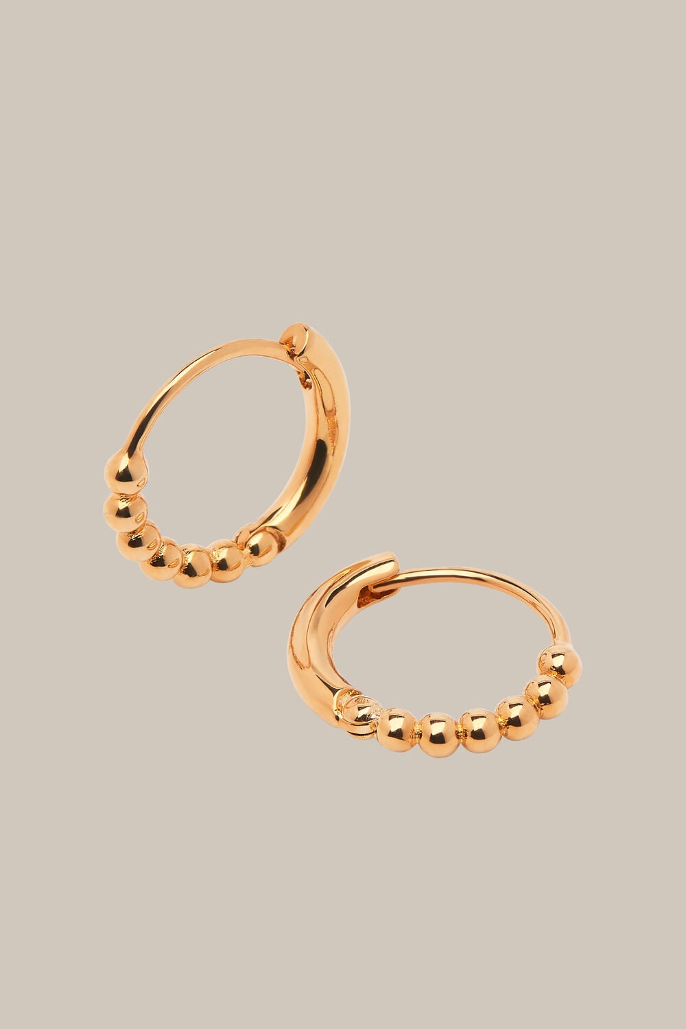 Gold Seed Bead Tiny Hoop