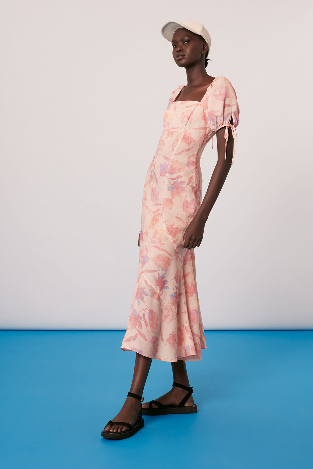 Seam Detail Floral Print Dress