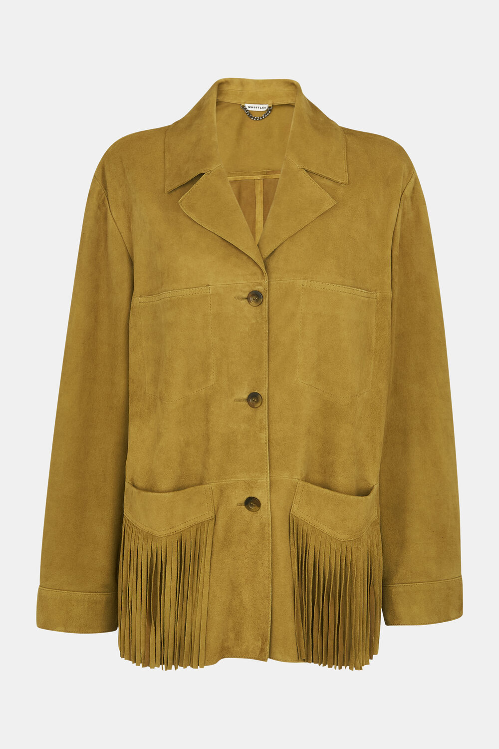 Neutral Lani Tassel Suede Jacket