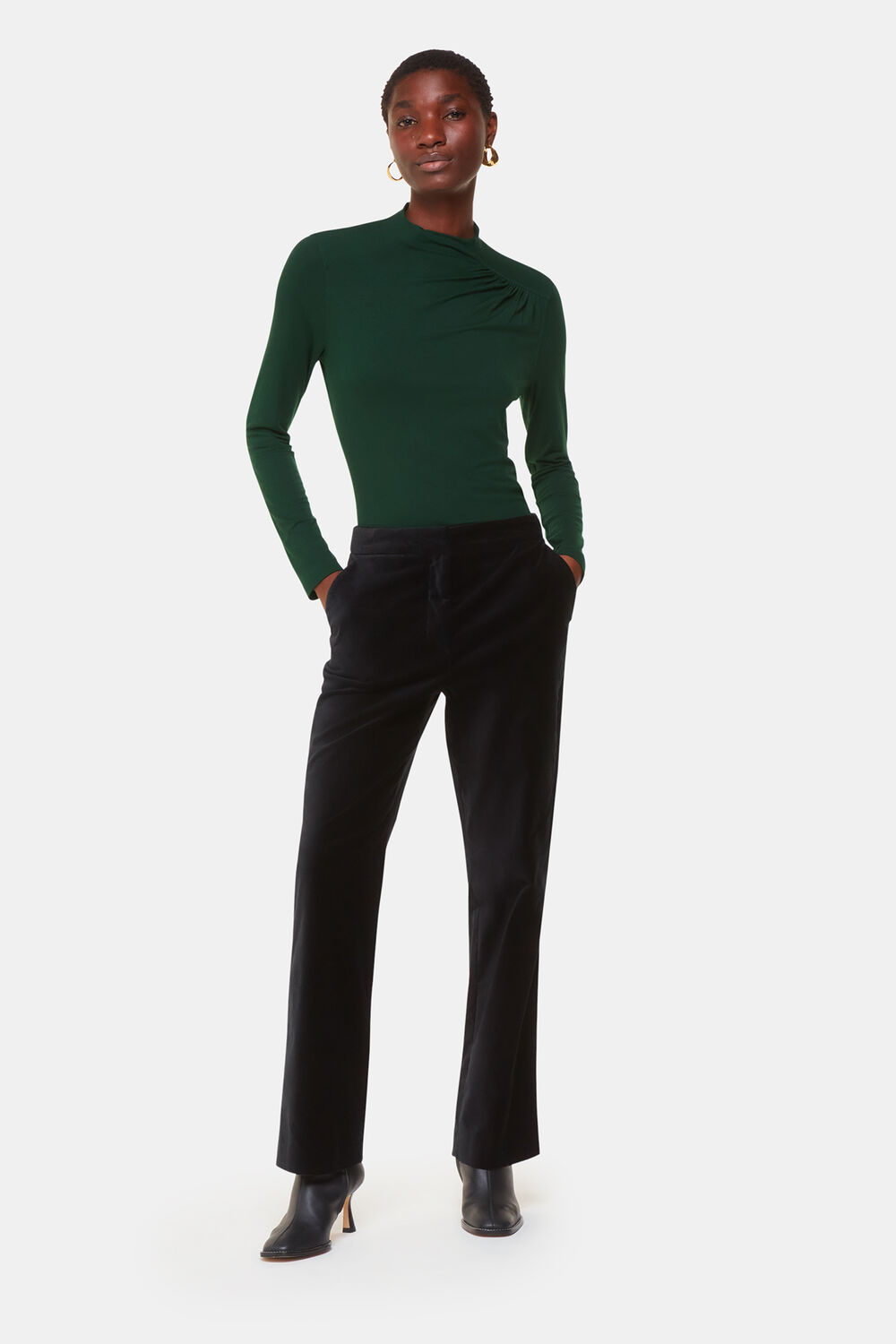 Ruched Front Detail Jersey Top