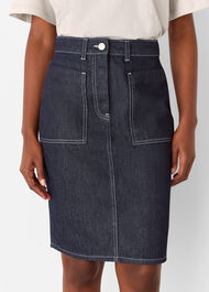 Contrast Stitch Midi Skirt