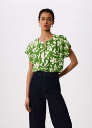 Floral Keyhole Blouse