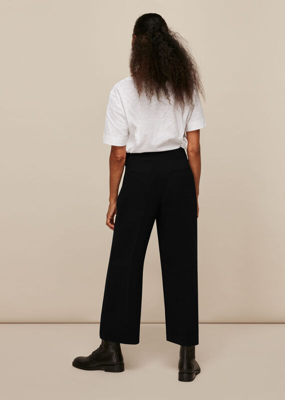 Black Wide Leg Crop Trouser