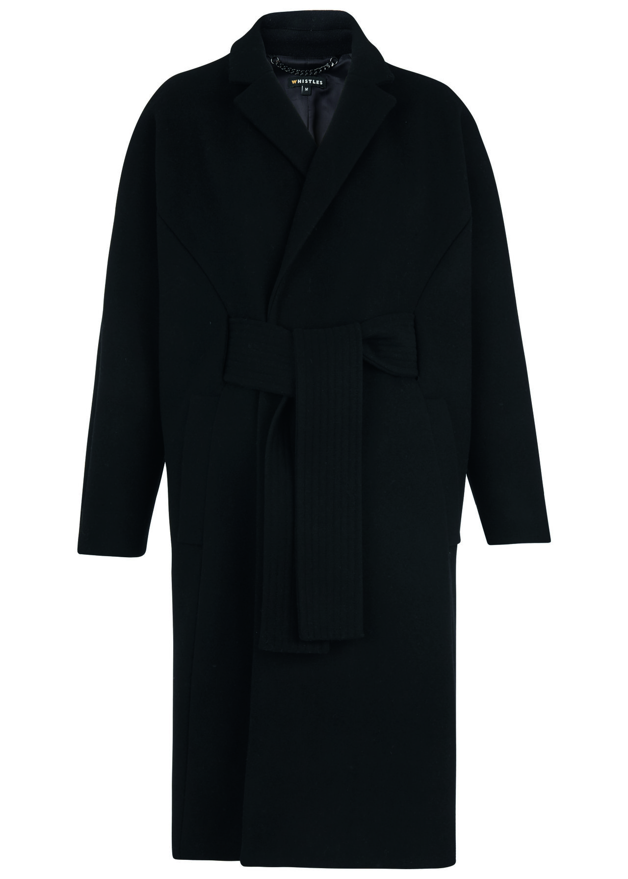Milton Belted Coat, Black | WHISTLES | Whistles UK