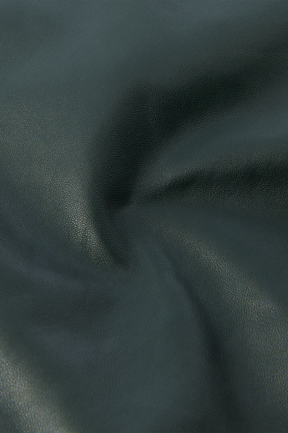 Dark Green Leather A line Skirt